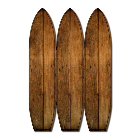 Palacedesigns 47 x 1 x 71 in. Coastal Brown Wood Surfboard Screen PA3100162
